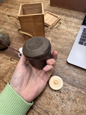 Lot 25 - λ A Japanese Seto ware tea caddy (chaire), Edo period