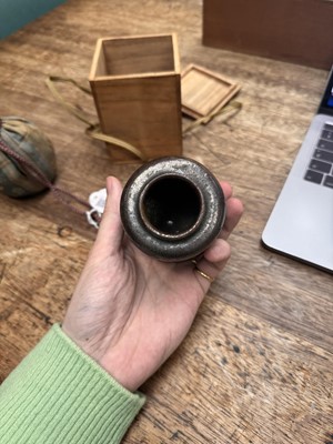 Lot 25 - λ A Japanese Seto ware tea caddy (chaire), Edo period