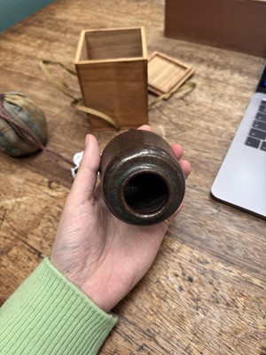 Lot 25 - λ A Japanese Seto ware tea caddy (chaire), Edo period