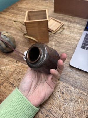 Lot 25 - λ A Japanese Seto ware tea caddy (chaire), Edo period