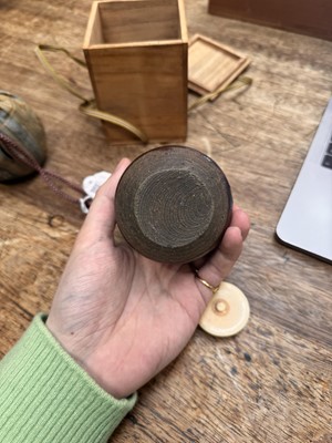 Lot 25 - λ A Japanese Seto ware tea caddy (chaire), Edo period