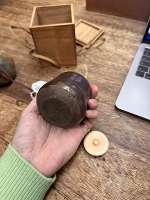 Lot 25 - λ A Japanese Seto ware tea caddy (chaire), Edo period