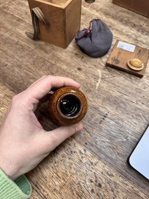 Lot 13 - λ A fine Japanese Seto ware tea caddy (chaire), Muromachi period, 16th-17th century