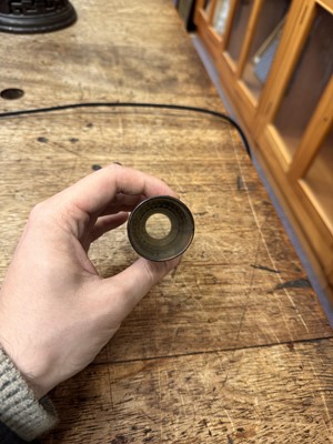 Lot 10 - A fine Japanese lacquered black persimmon wood whisk holder, Edo period - Meiji era, 19th century
