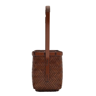 Lot 8 - A Japanese bamboo Ikebana basket, 20th century