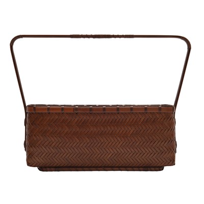 Lot 8 - A Japanese bamboo Ikebana basket, 20th century