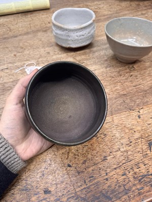 Lot 73 - Three Japanese tea bowls (chawan), Meiji period or later