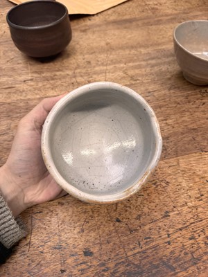 Lot 73 - Three Japanese tea bowls (chawan), Meiji period or later