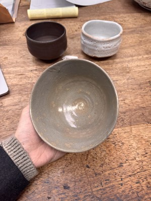 Lot 73 - Three Japanese tea bowls (chawan), Meiji period or later