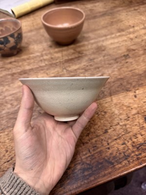 Lot 72 - Three Japanese tea bowls (chawan), Meiji period or later