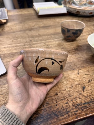 Lot 72 - Three Japanese tea bowls (chawan), Meiji period or later