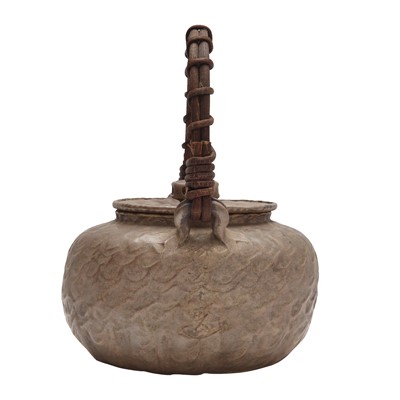 Lot 14 - A Japanese Banko ware silver imitation teapot (kyūsu), Meiji-Showa period