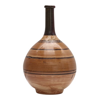 Lot 77 - Three Japanese Karatsu ware sake bottles (tokkuri), Edo - Meiji period