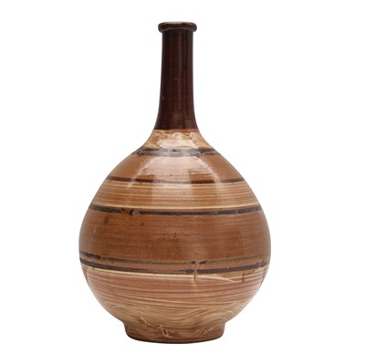 Lot 77 - Three Japanese Karatsu ware sake bottles (tokkuri), Edo - Meiji period