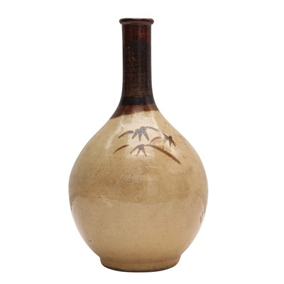 Lot 77 - Three Japanese Karatsu ware sake bottles (tokkuri), Edo - Meiji period