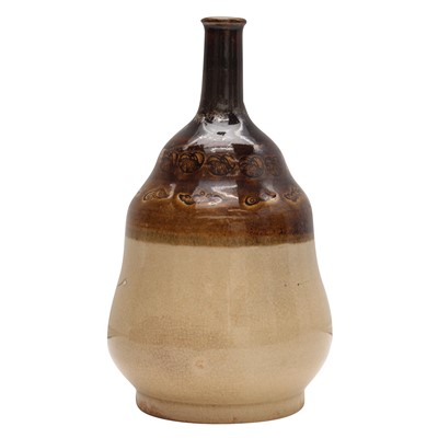 Lot 77 - Three Japanese Karatsu ware sake bottles (tokkuri), Edo - Meiji period