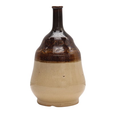 Lot 77 - Three Japanese Karatsu ware sake bottles (tokkuri), Edo - Meiji period