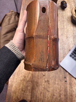 Lot 20 - A Japanese bamboo flower vase (hanaire), 17th - 18th century