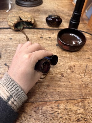 Lot 17 - A Japanese tea ceremony travelling set, Edo - Meiji period