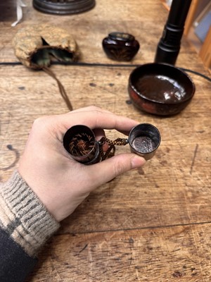 Lot 17 - A Japanese tea ceremony travelling set, Edo - Meiji period