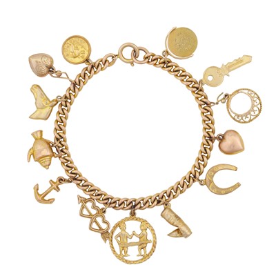 Lot 155 - A charm bracelet