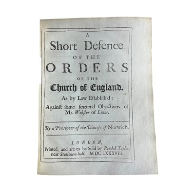 Lot 27 - Sammelband: Eleven theological works, 1687-88