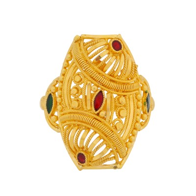 Lot 213 - An enamel ring, circa 1995