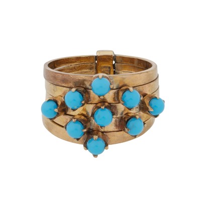 Lot 185 - A paste multi band ring