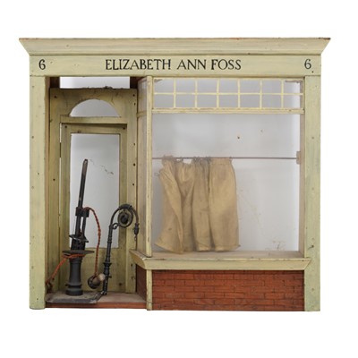 Lot 360 - A scratch-built painted wooden model shop front