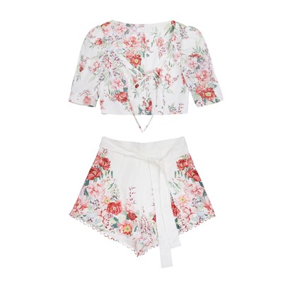 Lot 474 - Zimmerman Ivory Floral Bellitude Short Set - Size 3