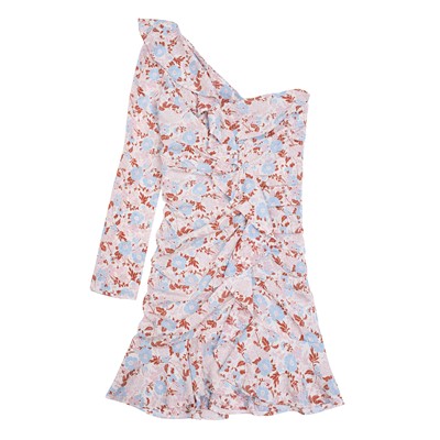 Lot 470 - Veronica Beard Multi Silk Case One Shoulder Dress - Size 6