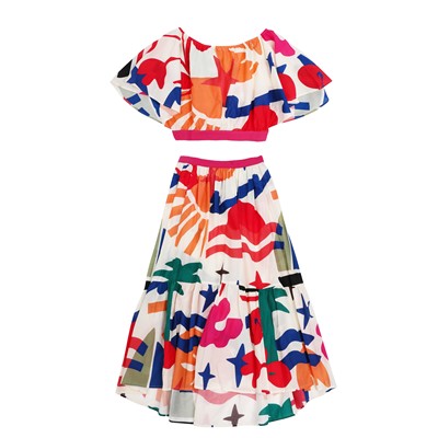 Lot 358 - Eres Multi Cedratie Resort Skirt Set - Size M/L