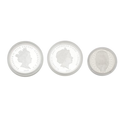 Lot 355 - A group of three silver proof coins