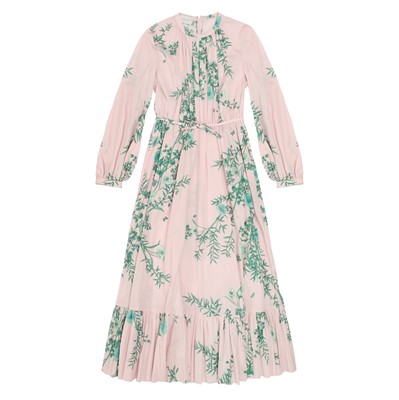 Lot 366 - Giambattista Valli Pink Floral Poplin Midi Dress - Size 40