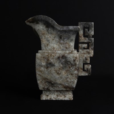 Lot 522 - A Chinese jade archaistic vase, 18th/19th century