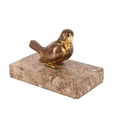 Lot 135 - An Art Deco bronze and parcel gilt sparrow, circa 1920-40
