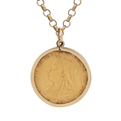 Lot 156 - A full sovereign coin pendant necklace