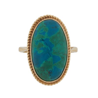 Lot 220 - A chrysocolla single stone ring, circa 1978