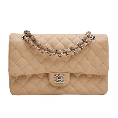 Lot 137 - Chanel Beige Medium Classic Double Flap Bag