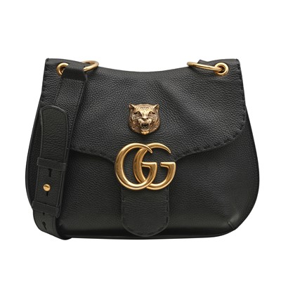 Lot 174 - Gucci Black Marmont Animalier Flap Shoulder Bag
