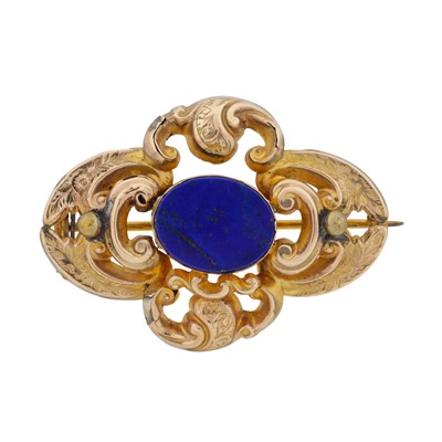 Lot 46 - A lapis lazuli brooch