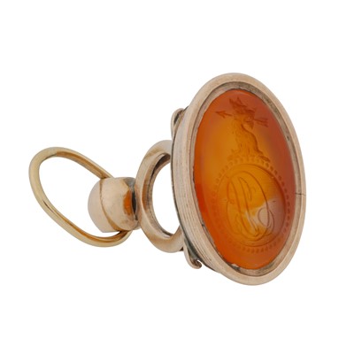 Lot 89 - A carnelian fob seal