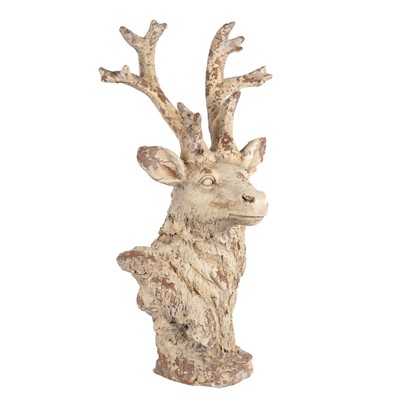 Lot 150 - A painted terracotta bust of a Stag, contemporary