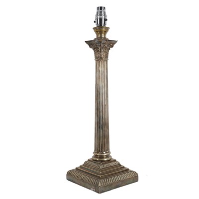 Lot 304 - A late Victorian Hawksworth Eyre & Co silver plated table lamp