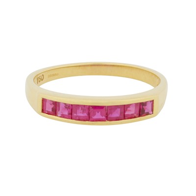 Lot 131 - A ruby half eternity ring