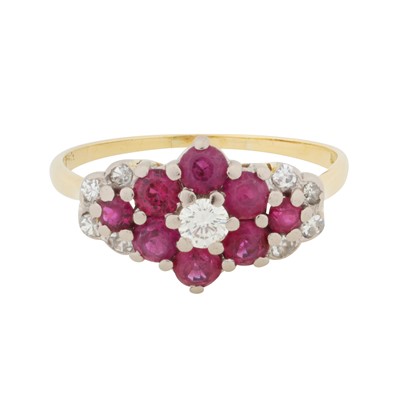 Lot 126 - A ruby and diamond ring, circa 1974