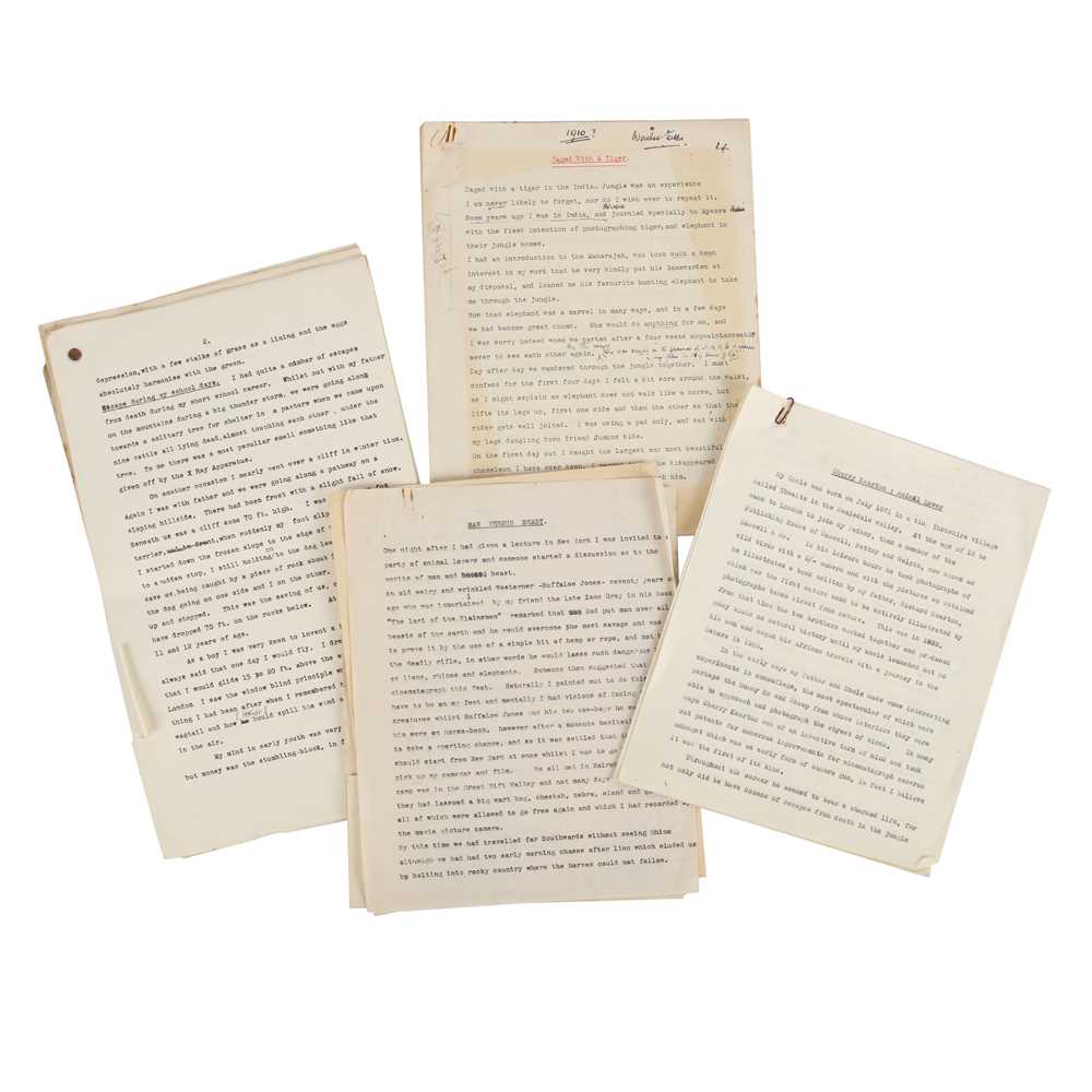 Lot 84 - A Selection of Important Manuscripts relating to Cherry Kearton