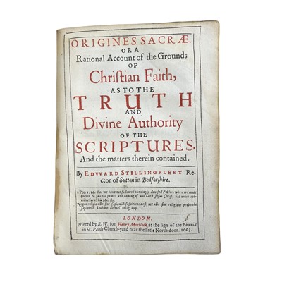 Lot 30 - Stillingfleete. Irenicum. A Weapon Salve for the Churches Wounds...1662