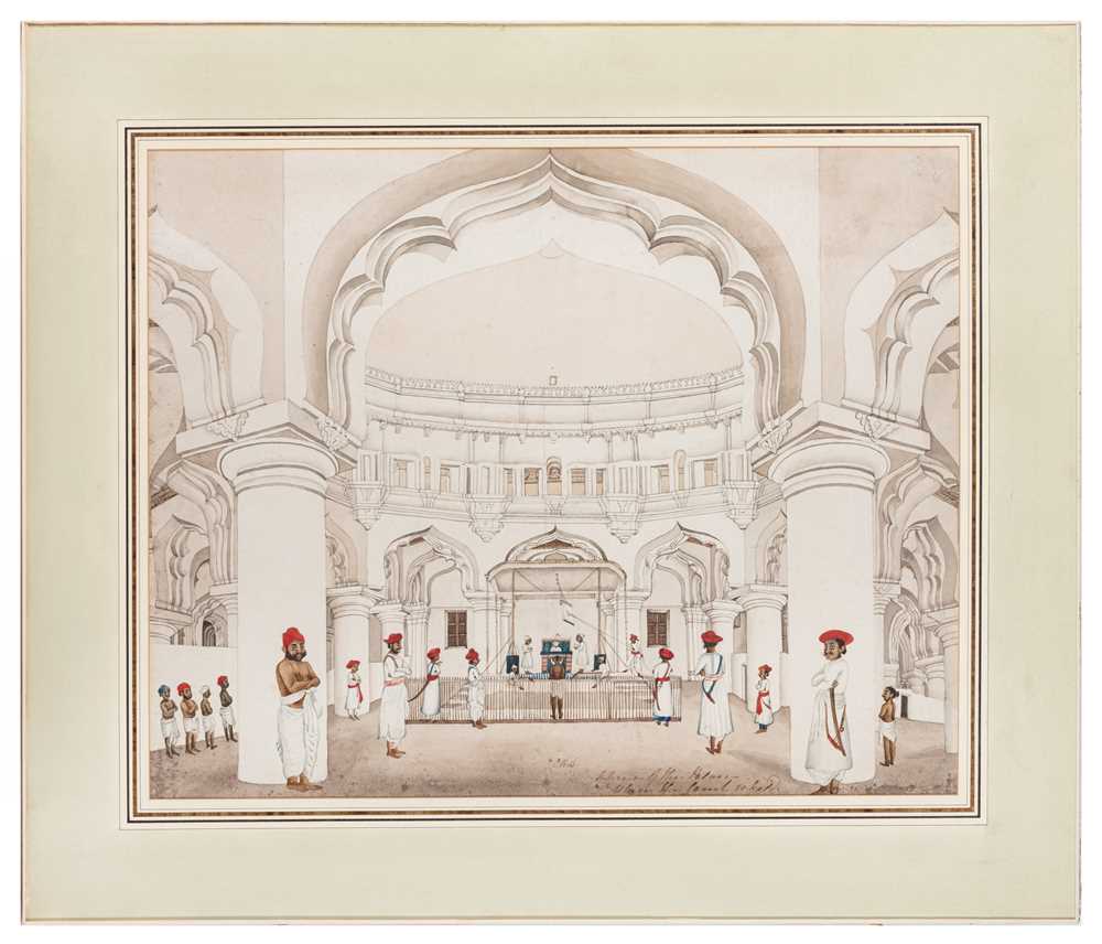 Lot 120 - Tirmula Nayak's Palace at Madurai. watercolour [Madura, c. 1850]