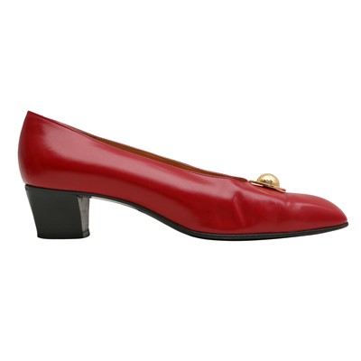 Lot 319 - Celine Red Constellation Classic Heel Pump - Size 39